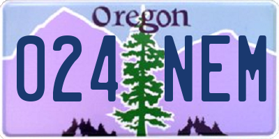 OR license plate 024NEM
