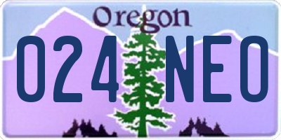 OR license plate 024NEO