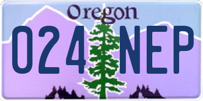 OR license plate 024NEP
