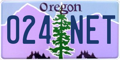 OR license plate 024NET