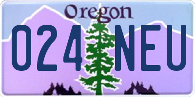 OR license plate 024NEU