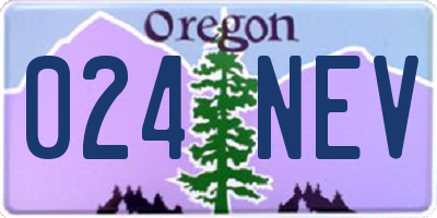 OR license plate 024NEV