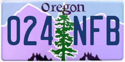 OR license plate 024NFB