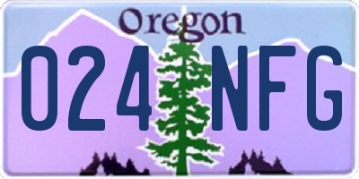 OR license plate 024NFG