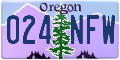 OR license plate 024NFW