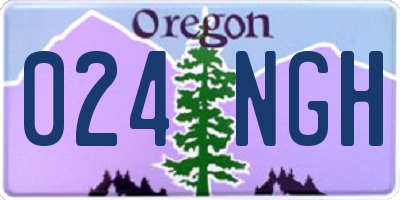 OR license plate 024NGH