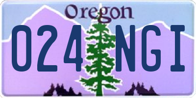 OR license plate 024NGI