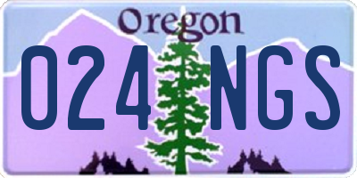 OR license plate 024NGS