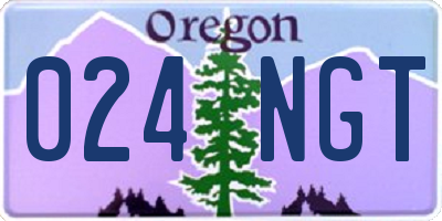OR license plate 024NGT
