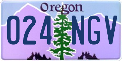 OR license plate 024NGV