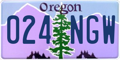 OR license plate 024NGW