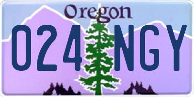 OR license plate 024NGY
