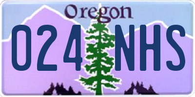OR license plate 024NHS