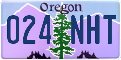 OR license plate 024NHT