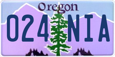 OR license plate 024NIA