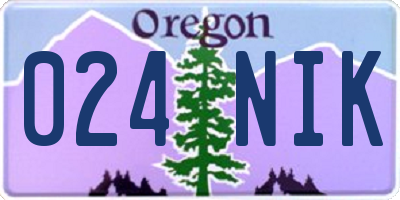 OR license plate 024NIK