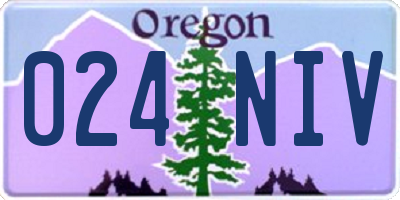 OR license plate 024NIV