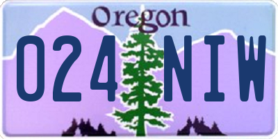 OR license plate 024NIW