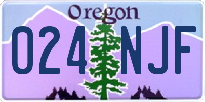 OR license plate 024NJF