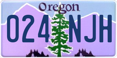 OR license plate 024NJH