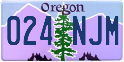OR license plate 024NJM