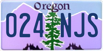 OR license plate 024NJS