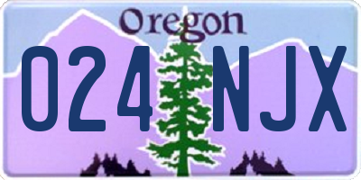 OR license plate 024NJX