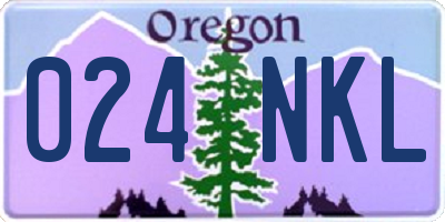 OR license plate 024NKL