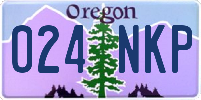 OR license plate 024NKP