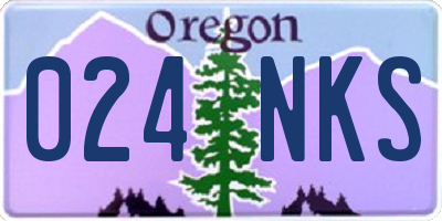 OR license plate 024NKS