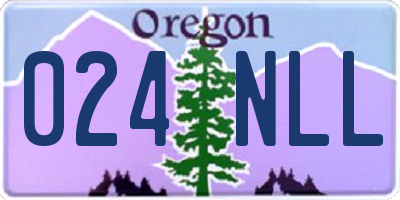 OR license plate 024NLL