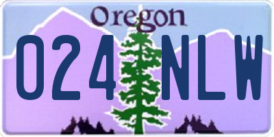 OR license plate 024NLW