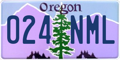 OR license plate 024NML