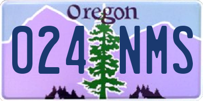 OR license plate 024NMS