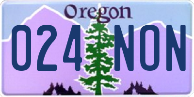 OR license plate 024NON