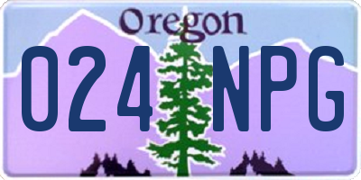 OR license plate 024NPG