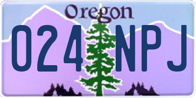 OR license plate 024NPJ