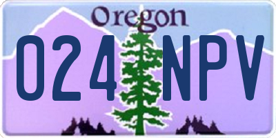 OR license plate 024NPV