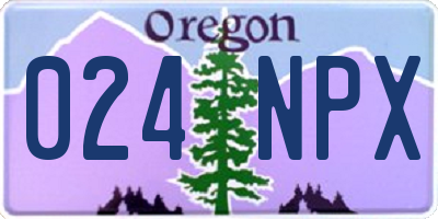 OR license plate 024NPX