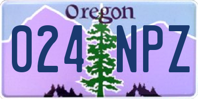 OR license plate 024NPZ