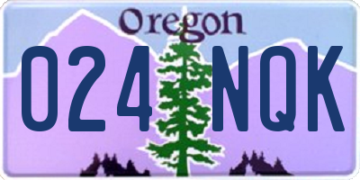 OR license plate 024NQK