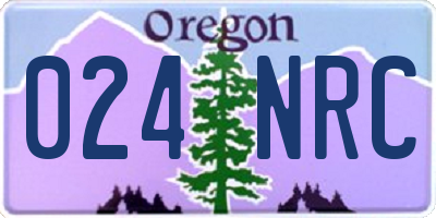 OR license plate 024NRC