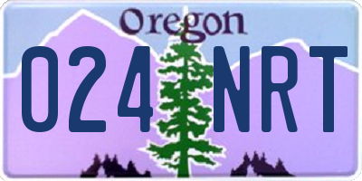 OR license plate 024NRT