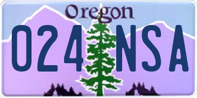 OR license plate 024NSA