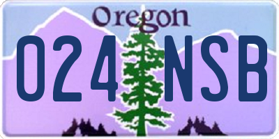 OR license plate 024NSB