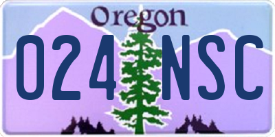 OR license plate 024NSC