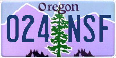 OR license plate 024NSF