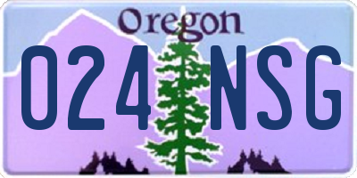 OR license plate 024NSG