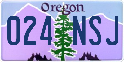 OR license plate 024NSJ