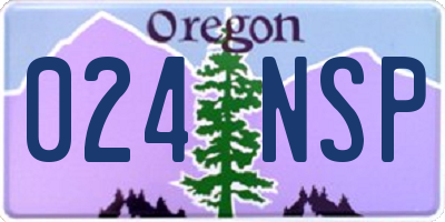 OR license plate 024NSP